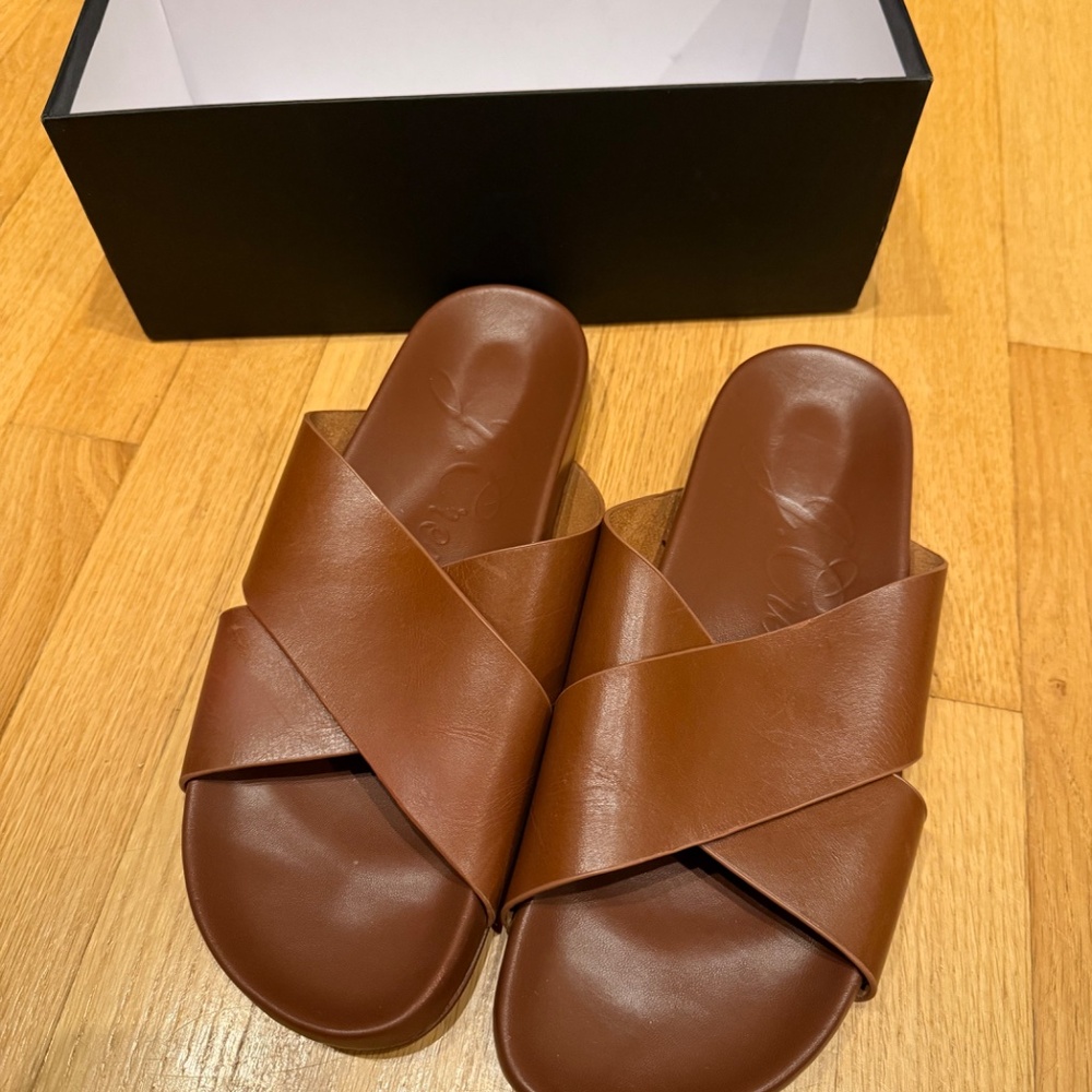 New J. Crew Soft vachetta leather Marlowe sandals size 10 - Picture 4 of 4